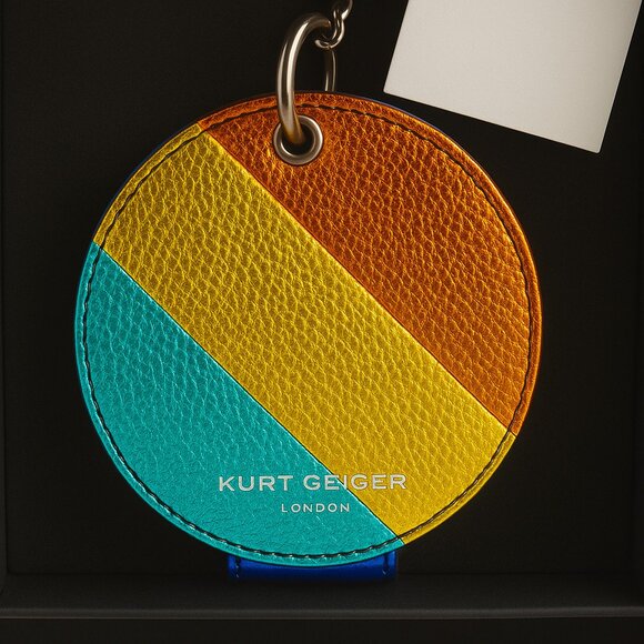 Kurt Geiger Metallic Leather Rainbow Mirror Keyring Charm NIB | Sold-Out - Picture 6 of 6